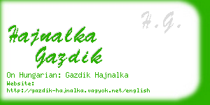 hajnalka gazdik business card